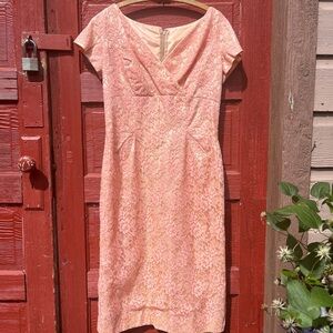 Vintage 1960’s Elegant Peach Lace Dress